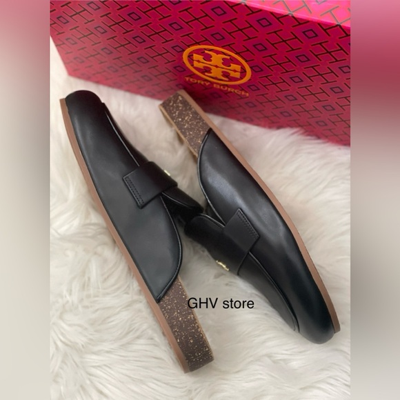 Tory Burch Everly Cork Leather Mule Shoes - Picture 4 of 6